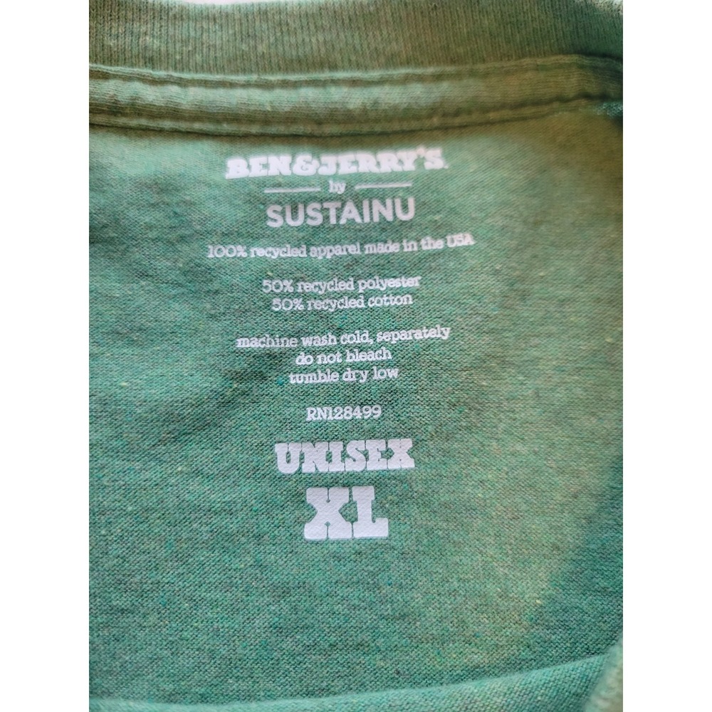 Ben & Jerry's Ice Cream by Sustainu Cow Green Shirt XL - Picture 4 of 7